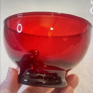 Elegant Red Glass Bowl